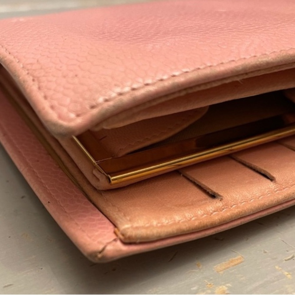 SOLD COA CHANEL Pink Caviar Leather Wallet Chanel pink wallet with Box - Picture 9 of 16